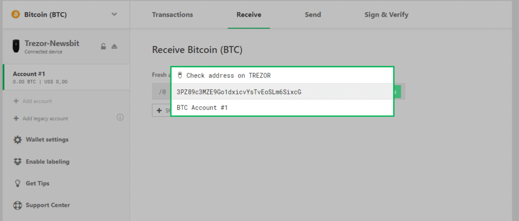 adres op trezor wallet